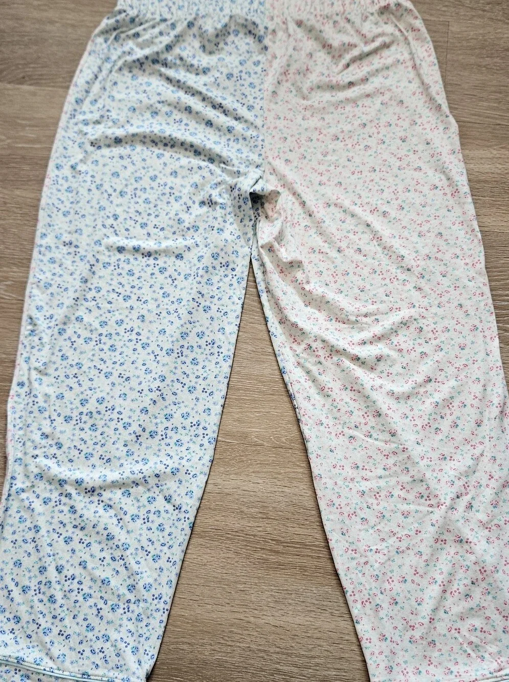 wonder nation Floral Split-Color Pajama Bottoms - Blue & Pink